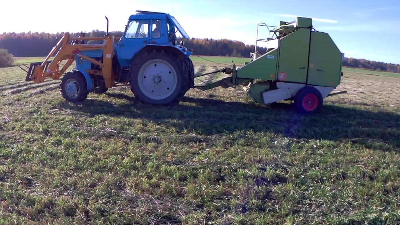 Заготовка сенажа в октябре пресс claas 44
