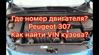 Как найти номер двигателя Пежо 307