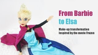 Doll makeup transformation: From Barbie to Disney's Frozen Elsa - EP - simplekidscrafts