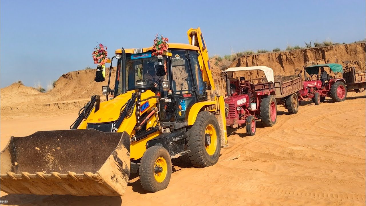 Mahindra 475 Tractor Jcb Backhoe Loader Mitti Loding Trolley Mahindra ...