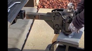 Installing our nearly 80 pounds trailer hitch without every lifting it on and off the truck receiver