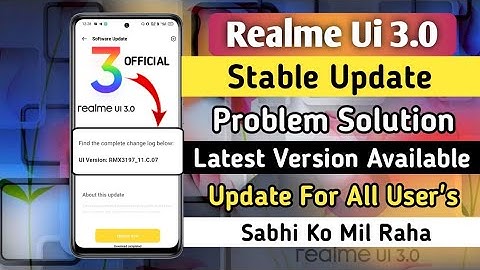 Realme Ui 3.0 Android 12 Stable Update Problem Solution 🤩 | Realme Ui 3.0 Stable Update For All
