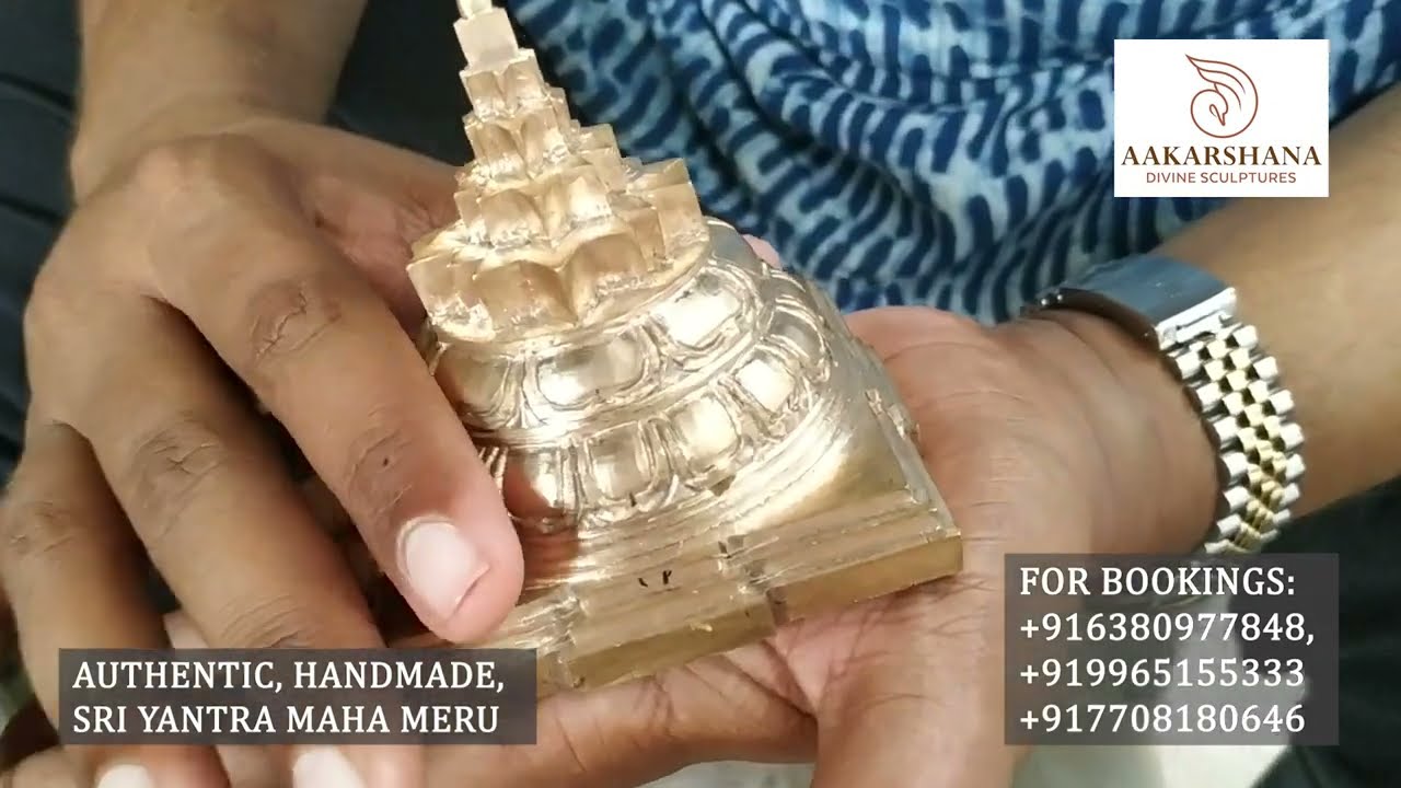Sri Yantra Maha Meru (Authentic, Traditional, Energized, Handmade by Aakarshana Divine)