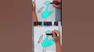 How To Draw The Pigeon by Mo Willems Fun And Easy.