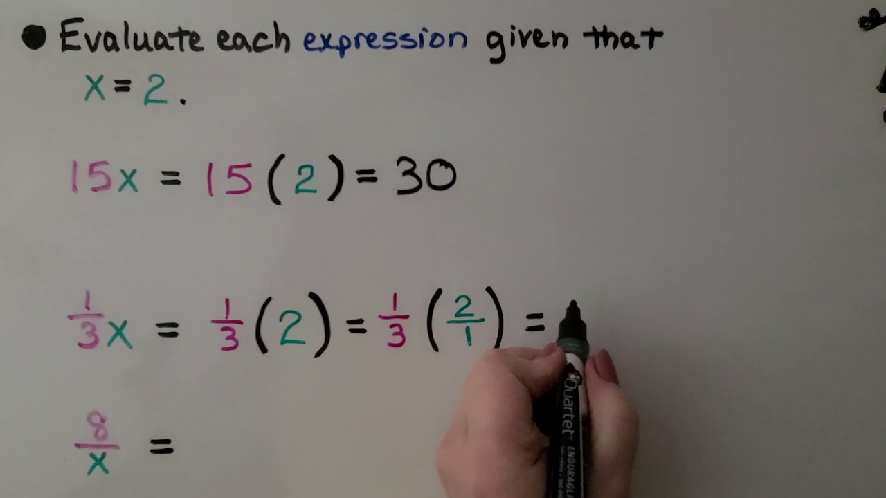 6th Grade Math 10.2a, Evaluating Algebraic Expressions - YouTube
