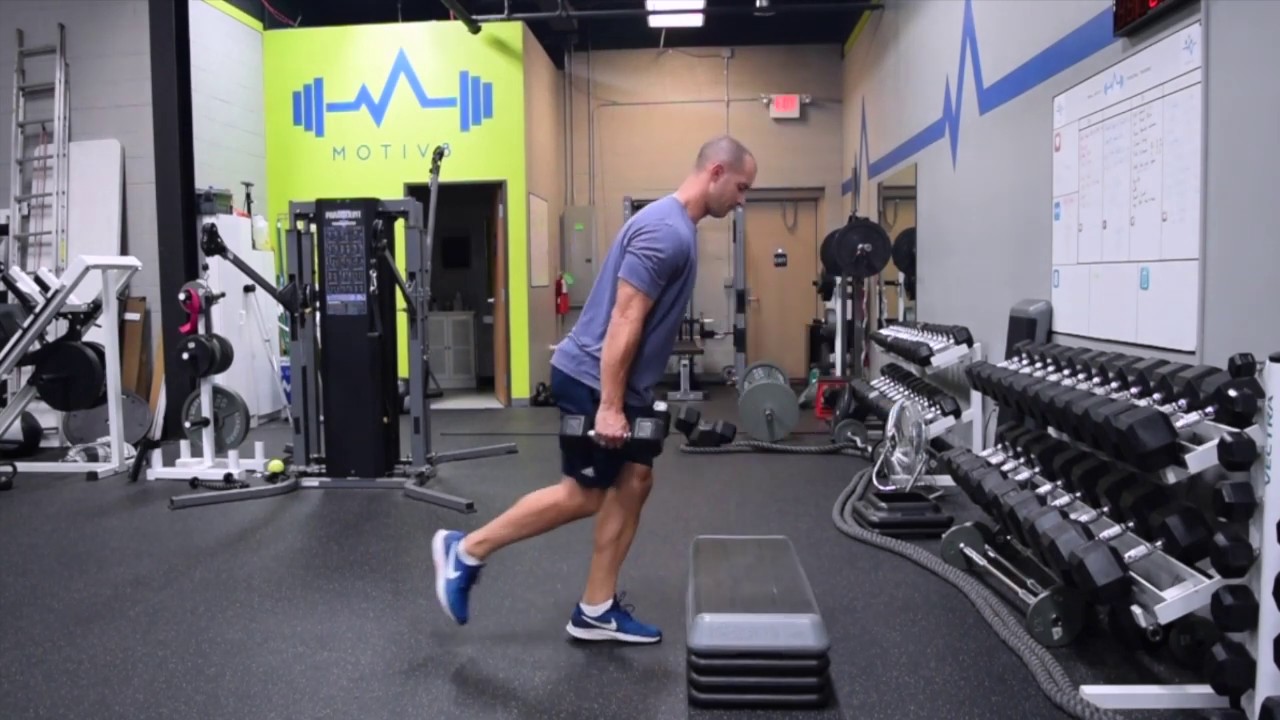2-Dumbbell Step Up to Reverse Lunge - YouTube