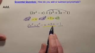Lesson 2 Adding and Subtracting Polynomials