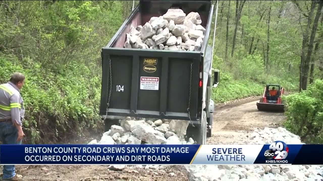 Benton County crews start assessing and repairing damaged roads - YouTube
