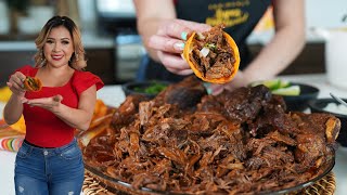 My Grandmas TOP of the line Mexican BARBACOA STREET TACOS ,super tender beef in beer red sauce!!!