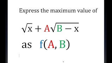 Using Cauchy - Schwarz Inequality To Express Maximum As Function Of Radical Equation Parameters