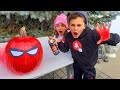 Хайди и  Red ball pumpkin Веселая детская история