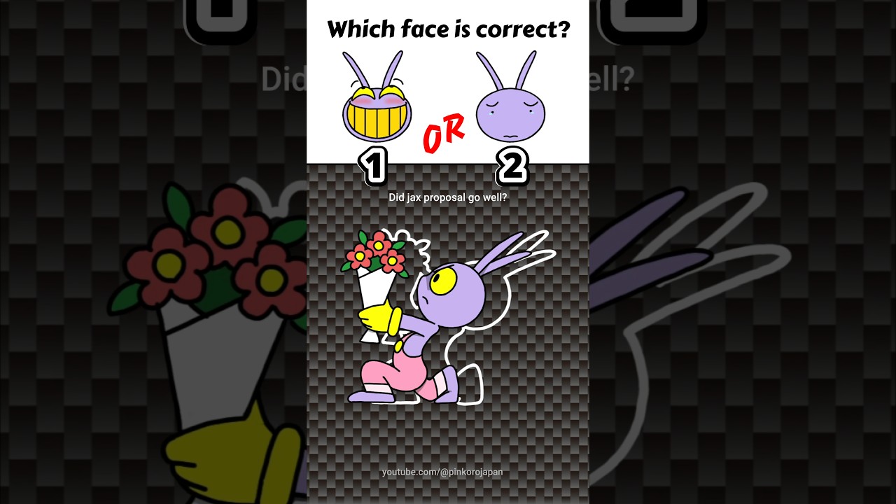 1 or 2? Which face is correct?💬🤩🤩JAX & POMNI Pause Challenge! #quiz #familygames #quizchallenge