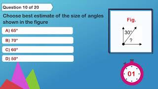 Maths Quiz - Guess Degree Of Angles