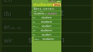studieren「研究する」【聞き流しドイツ語動詞変化暗記動画045】