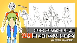 [그림강의] 도형화와 크로키를 하기 전에 보면 좋은 인체학! / 인체공부/ 인체그리기