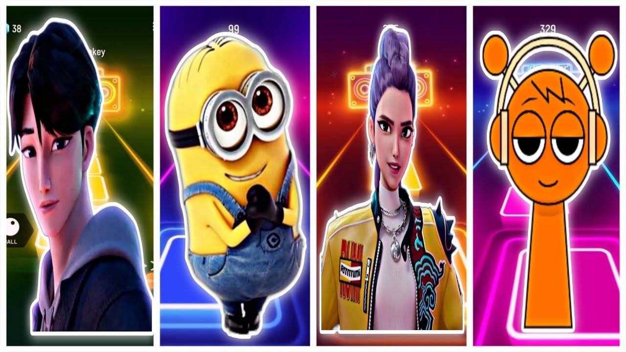 Tiles hop dansing. Saja boys VS minions VS K-pop demon hunters VS sprunki. Who is better? 