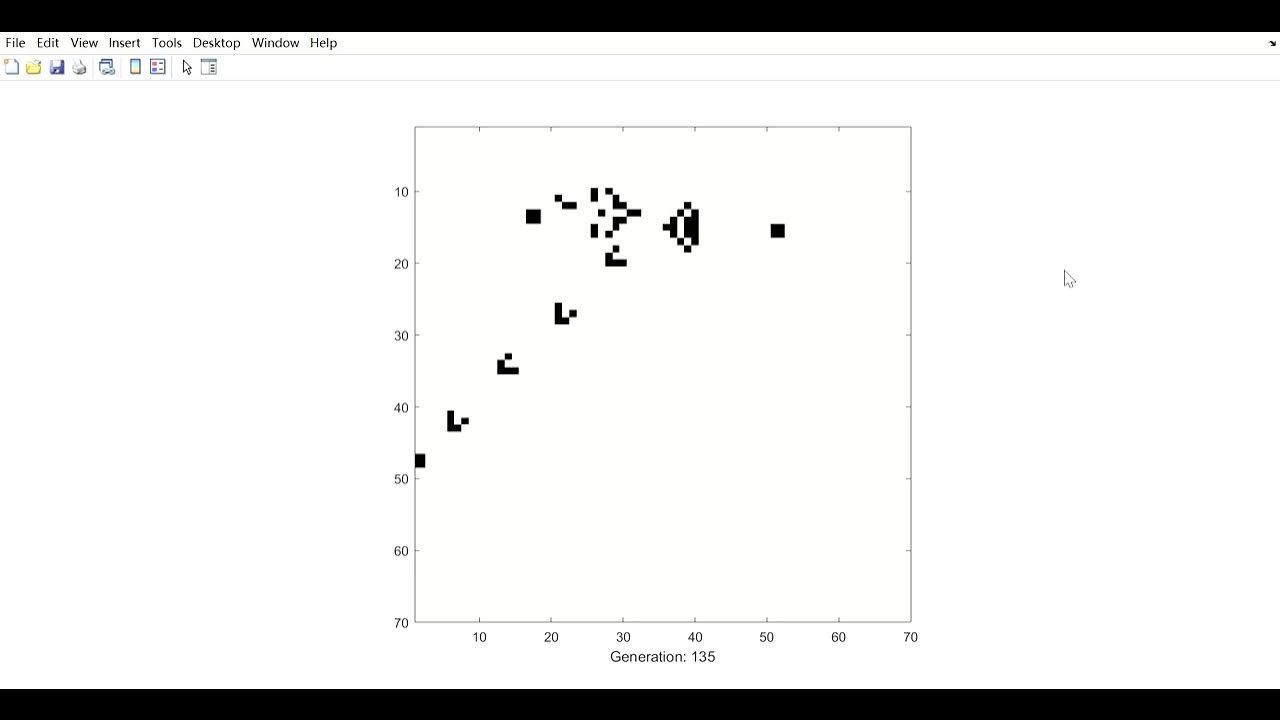 Gosper's glider gun (MATLAB) YouTube