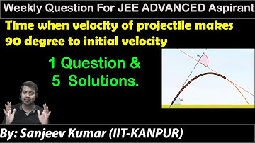1 Question & 5 Solutions | Time when Velocity becomes Perpendicular to Initial Velocity | FOR IITJEE