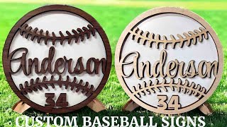 Laser Cut custom Baseball Sign