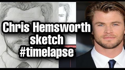 Chris Hemsworth (thor) sketch easy & simple. #Timelapse
