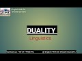 Duality in Linguistics