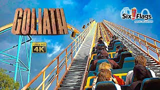 2024 Goliath Roller Coaster On Ride 4K POV Six Flags Magic Mountain