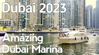 Dubai [4K] Amazing Dubai Marina Evening Walking Tour