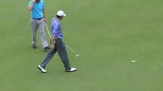 Ryan Palmer drains a 27-foot birdie putt at Shell