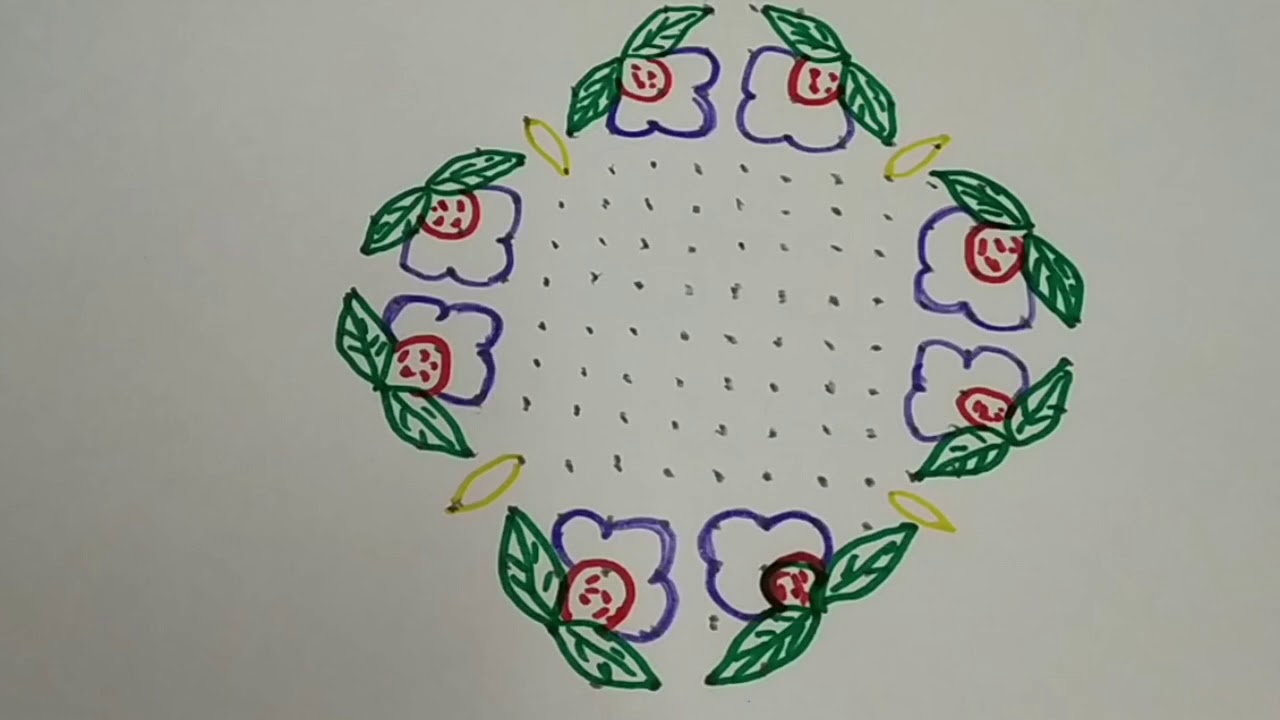 Butterflies kolam 16x4 dots YouTube
