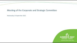 Meeting of the Corporate and Strategic Committee  10 September 2025