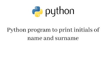 Python program to print initials of name and surname