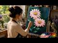 Easy Acrylic Flower Painting Tutorial | Relaxing Painting for Beginners #182