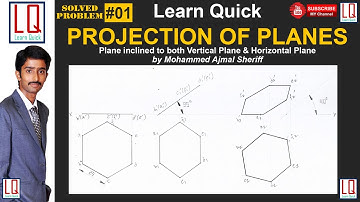 Projection of Planes | Hexagonal Plane | Engineering Drawing | Tutorial | Learn Quick | By Sheriff