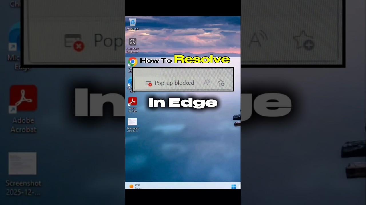 Pop-up blocked in Microsoft Edge 