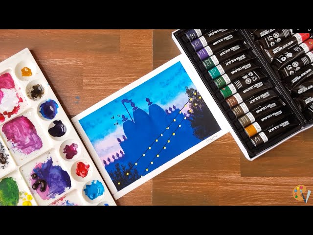 Easy Temple Watercolor Painting | Step By Step Tutorial | Lockdown