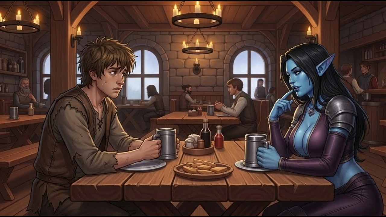 Shy Human Was Sitting in a Bar Chair — Until an Orc Girl Sat Down Jokingly But Felt a Burning Heat