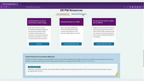 AHRQ ED PQI Quality Indicators Website Resources Walkthrough
