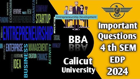 Calicut University | BBA | Entrepreneurship development | important questions | 4th sem | 2024