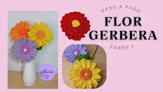 Flor GERBERA parte 1[ Centro ] paso a paso tejido a crochet