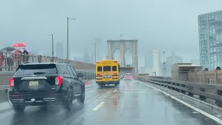 Driving on a Rainy Day in New York City