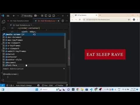 3D Rotating Text using html and css | CSS Animations | Basic Animations