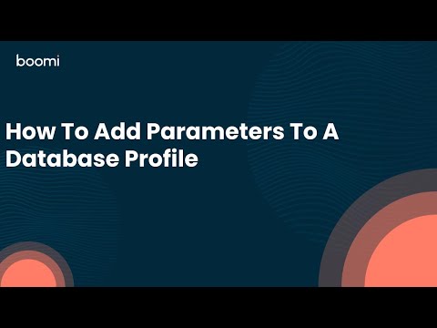 How To Add Parameters To A Database Profile