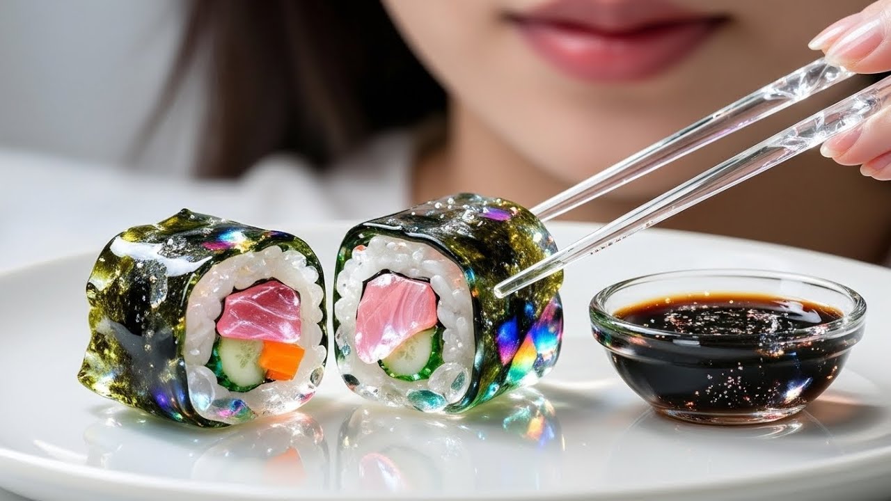 Making Sushi from Glass Tuna 🍣✨ Relaxing Visual ASMR