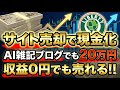 【衝撃】AI記事だけのブログが20万円で売れた！月収3000円→17万円の事例も。サイト売却という「出口戦略」【副業 M&A】