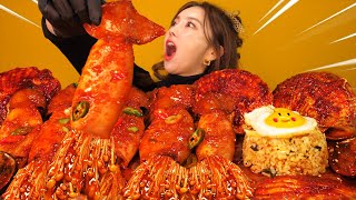 [Mukbang ASMR] 쫄깃쫄깃?오징어 해물찜!Spicy Squid Seafood Abalone Scallop EnokiMushrooms Eatingshow Ssoyoung