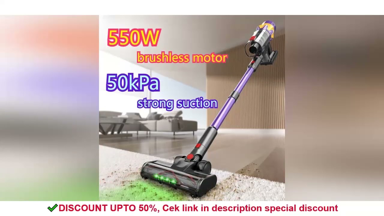 MPQU V18 550W 50kPa Wireless Handheld vacuum cleaner LED touch screen Removable battery 50mins