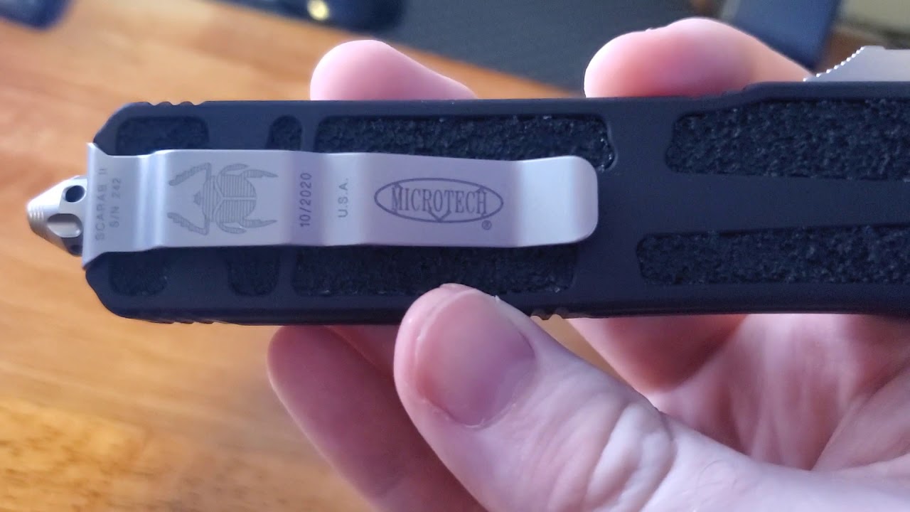 Microtech Scarab 2 II Review / Overview + Look Inside Take Apart Spring ...