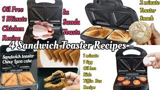 4 Amazing Sandwich Toaster Hacks | Recipes in just 2 Minutes in Sandwich Maker | Breakfast Recipes