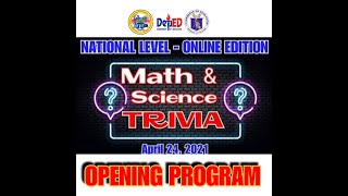 NATIONAL MATH AND SCIENCE TRIVIA OPENING PROGRAM APRIL 24, 2021