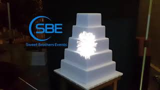 Wedding projection mapped cake - projection mapped wedding cake uk